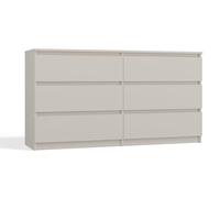 CDF Comò Malwa M6 140 | Colore: cashmere (beige) | Armadio per documenti, piccoli oggetti | Ideale per soggiorno, camera da letto, cameretta dei bambini, camera dei ragazzi e ufficio, 6 cassetti
