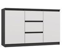 CDF Cassettiera Malwa 2D3S | Colore: ANTRACITTE BIANCO | Ideale per camera, soggiorno, camera dei bambini | 3 cassetti | Armadio