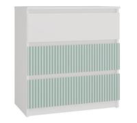 CDF Cassettiera Malwa M3 | Colore: Bianco/Menta | Mobile per documenti e piccoli oggetti | Ideale per soggiorno, camera da letto, cameretta dei bambini e camera dei ragazzi | 3 ampi cassetti