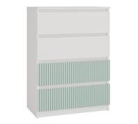 CDF Cassettiera Malwa M4 | Colore: Bianco/Menta | Mobile per documenti e piccoli oggetti | Ideale per soggiorni, camere da letto, camerette per bambini e ragazzi | 4 ampi cassetti