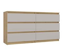 CDF Cassettiera Malwa M6 140 | Colore: rovere ARTISAN CASSMIR | Ideale per camera da letto, ufficio, camera | Cassetti