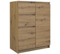 CDF Cassettiera moderna 2D2S (2 ante, 2 cassetti) | Colore: rovere Artisan | Armadietto portadocumenti per piccoli oggetti | Ideale per soggiorno, camera da letto, cameretta dei bambini, camera dei