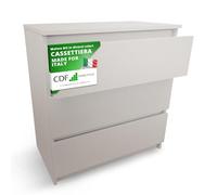 CDF Cassettiera Moderna 3 Cassetti 40x70x75 cm Cachemire Senza Maniglie | Mobiletto per Camera da Letto, Struttura in Laminato, per Soggiorno, Organizzazione Casa, Uso Quotidiano