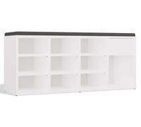 CDF Cassettiera Portascarpe con Panca e Cassetto per Ingresso - Scarpiera Organizer a 3 Ripiani 9 Scomparti Mobile Moderno per Casa Corridoio e Ufficio - Salvaspazio Pratico Tallin Bianco