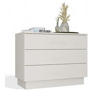 CDF Commode Moderna Cassettiera con 3 Cassetti Credenza per Camera da Letto Soggiorno Camera dei Ragazzi Frontali Senza Maniglie Ampio Spazio per Riporre Vestiti e Accessori Cashmere 85 x 66 x 40 cm