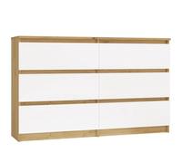 CDF Comò Malwa M6 120 | Colore: rovere Artisan - Bianco | Armadio per documenti, piccoli oggetti | Ideale per soggiorno, camera da letto, cameretta dei bambini, camera dei ragazzi e ufficio | 6