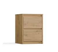 CDF Comodino K2, comodino | Colore: rovere Artisan | ideale per camera da letto, cameretta dei bambini, adolescenti | Montaggio facile | Due cassetti spaziosi | Cassetti senza maniglie