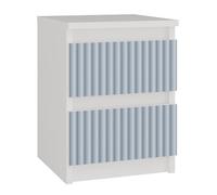CDF Comodino M2 Malwa, Comodino | Colore: Bianco/Blu | Ideale per camera da letto, cameretta dei bambini, adolescenti | Montaggio facile | Due cassetti spaziosi | Cassetti senza maniglie