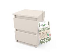 CDF Comodino Tavolino con Cassetti per Camera da Letto Soggiorno Studio Oggetti Quotidiani Accessori Libri Moderno Mobile Arredo Casa Design Minimalista Organizzazione Spazio Laterale - M2 Kashmir