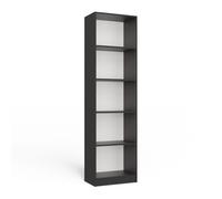 CDF Libreria Aperta - Scaffale Verticale con Ripiani per Libri Documenti Cartelle Raccoglitori - Mobile Ufficio Archivio o Studio - Design Semplice Facile da Montare - R50 Antracite
