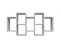 CDF Libreria Pensile da Parete Scaffale a Muro Sospeso Moderno per Soggiorno e Ufficio Organizzazione Interni Salvaspazio 129,5 x 65 x 20 cm - Bianco Opaco