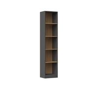 CDF Libreria R40 | Colore: antracite - rovere Artisan | Larghezza: 40 cm | Per soggiorno, ufficio e studio | Scaffale per libri e giocattoli | Ideale per cameretta dei bambini, adolescenti