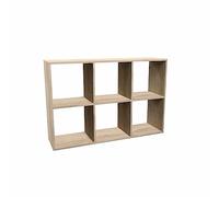 CDF Libreria rovere Sonoma - Mensola 6 Scomparti per Libri, Giocattoli - Mobili Ideale per Soggiorno, Camera dei Bambini o Ragazzi - Mensola Malax 2x3