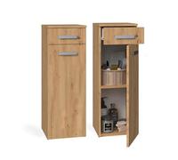 CDF Mobile alto da bagno NEL V DS | Colore: rovere Artisan | Moderno scaffale da bagno | Armadio portaoggetti | Spaziosi ripiani | Porte | Montaggio facile | Maniglie eleganti