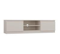 CDF Mobile porta TV 140 cm moderno con ripiano aperto passacavi e due vani laterali senza maniglie struttura 16 mm mobile basso per soggiorno salotto - Cachemire (beige)