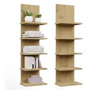 CDF Scaffale Da Parete R5P Rovere Artisan 100x29,5x19 cm Con 5 Ripiani Libreria Sospesa Per Libri Decorazioni Soggiorno Camera Bambino Ufficio Ingresso Moderna Pannello Laminato 16 mm Casa Compatto