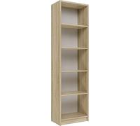 CDF Scaffale Libreria con Ripiani Organizzatore Scomparti Aperti per Libri Documenti Decorazioni Sala da Pranzo Ufficio Soggiorno Studio Camera da Letto Alto Moderno Verticale - Rovere Sonoma 50 cm