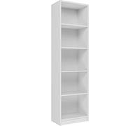 CDF Scaffale Libreria con Ripiani Organizzatore Scomparti Aperti per Libri Documenti Decorazioni Sala da Pranzo Ufficio Soggiorno Studio Camera da Letto Alto Moderno Verticale - Bianco 50 cm