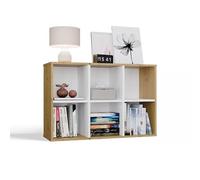 CDF Scaffale Libreria con Ripiani Organizzatore Scomparti Aperti per Libri Documenti Decorazioni Sala da Pranzo Ufficio Soggiorno Studio Camera da Letto Alto Moderno - MINI 2X3 Rovere Artisan/Bianco