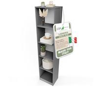 CDF Scaffale Libreria con Ripiani Organizzatore Scomparti Aperti per Libri Documenti Decorazioni Sala da Pranzo Ufficio Soggiorno Studio Camera da Letto Alto Moderno Verticale - Antracite 40 cm