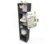 CDF Scaffale Libreria con Ripiani Organizzatore Scomparti Aperti per Libri Documenti Decorazioni Sala da Pranzo Ufficio Soggiorno Studio Camera da Letto Alto Moderno Verticale - Antracite 40 cm