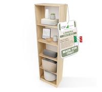 CDF Scaffale Libreria con Ripiani Organizzatore Scomparti Aperti per Libri Documenti Decorazioni Sala da Pranzo Ufficio Soggiorno Studio Camera da Letto Moderno Verticale - Rovere Artigianale 50 cm