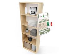CDF Scaffale Libreria con Ripiani Organizzatore Scomparti Aperti per Libri Documenti Decorazioni Sala da Pranzo Ufficio Soggiorno Studio Camera da Letto Alto Moderno Verticale -Rovere Artigianale 60cm