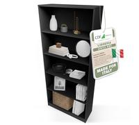 CDF Scaffale Libreria con Ripiani Organizzatore Scomparti Aperti per Libri Documenti Decorazioni Sala da Pranzo Ufficio Soggiorno Studio Camera da Letto Alto Moderno Verticale - Nero 80 cm