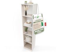 CDF Scaffale Libreria con Ripiani Organizzatore Scomparti Aperti per Libri Documenti Decorazioni Sala da Pranzo Ufficio Soggiorno Studio Camera da Letto Alto Moderno Verticale - Rovere Sonoma 40 cm