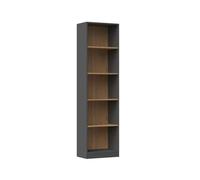 CDF Libreria R50 | Colore: antracite - rovere Artisan | Larghezza: 50 cm | Per soggiorno, ufficio e studio | Scaffale per libri e giocattoli | Ideale per cameretta dei bambini, adolescenti