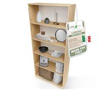 CDF Scaffale Libreria con Ripiani Organizzatore Scomparti Aperti per Libri Documenti Decorazioni Sala da Pranzo Ufficio Soggiorno Studio Camera da Letto Alto Moderno Verticale -Rovere Artigianale 80cm