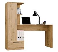 CDF Scrivania per Computer con Ripiano Alto e Cassetto Tavolo da Lavoro Moderno per Home Office Ufficio Camera Studio Organizer per Libri Documenti Accessori Design Gaming - Rovere Artisan