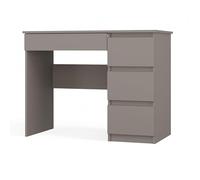 CDF Scrivania Ufficio con Cassetti per Bambina Cameretta Tabella di Studio per Computer PC Domestico con Superficie di Lavoro - Scrittoio Compatto Estraibile Studio Mobiletto Ufficio - Grigio Argilla