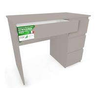 CDF Scrivania Ufficio con Cassetti per Bambina Cameretta Tabella di Studio per Computer PC Domestico con Superficie di Lavoro - Scrittoio Compatto Estraibile Studio Mobiletto Ufficio - Grigio Argilla