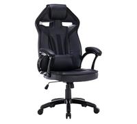 CDF Sedia gaming DRIFT nera - poltrona ergonomica girevole 360° per PC, similpelle + schiuma MESH, TILT, pistone a gas, 2 cuscini, ruote in gomma silenziose