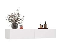 CDF Toeletta senza specchio, piccola toletta per il trucco, moderna, angolare stretta con cassetti, 110 cm - MIKA Bianco