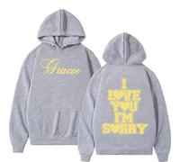 Cditoia Felpa con Cappuccio per Donna Uomo Stampa Album Singer Gracie Merch A-brams Tour Casual Manica Lunga Pullover Top Unisex-Grey||x_s