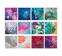 CDIYTOOL 96 fogli di carta marmorizzata per album di ritagli, 15,2 x 15,2 cm, su un lato, colorato, marmorizzato, motivo ondulato, pieghevole, cartoncino, scrapbooking, per fai da te, decorazione per