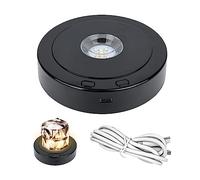 CDIYTOOL Base girevole a LED, base rotonda a LED, base rotante per display da tavolo con base rotante per gioielli a sfera di cristallo, foto di cristallo