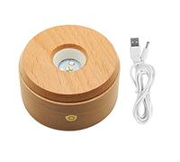 CDIYTOOL Base luminosa a LED in legno, base rotonda a LED rotante per dispaly, base colorata per rotazione da tavolo, base, ornamento per gioielli con sfera di cristallo, foto di cristallo (1)