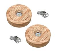CDIYTOOL Base Luminosa a LED in Legno, Base Rotonda a LED Rotante per dispaly, Piastra Rotante Colorata da Tavolo, Supporto per Illuminazione da Tavolo Alimentato da USB per Gioielli (2)