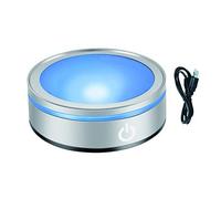 CDIYTOOL Base luminosa a LED, multicolore, rotonda, espositore per esposizione in vetro 3D, con interruttore sensibile al tocco [classe energetica A+] (base piatta)