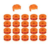 CDIYTOOL Bobina di Ricambio per Filo decespugliatore, Linea tagliabordi e decespugliatore, Bobina di Ricambio per Worx, WA0010 decespugliatore di Erbacce ricariche da 3 m (20 Bobine + 2 Tappi)