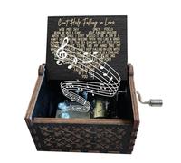CDIYTOOL Carillon musicale in legno vintage con incisione "Can't Help Falling in Love", carillon intagliato a manovella, regalo per gli amici