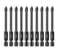 CDIYTOOL Set di 10 Punte da Trapano per Piastrelle da 6 mm e Piastrelle di Vetro, Multiuso, con Gambo Esagonale 1/4, in Carburo di Tungsteno, per Ceramica, Vetro, Marmo e Specchi