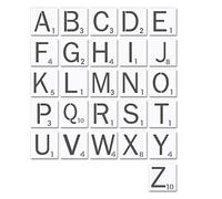 CDIYTOOL Stencil da 10,2 cm con lettere stile Scarabeo, riutilizzabili, per pittura su legno, per la decorazione della casa e il fai da te