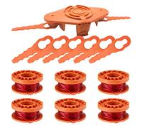 CDIYTOOL WA0010 Lame di ricambio per tagliabordi compatibili con Worx WA0004 WG154 WG163 WG160 WG180 WG175 WG155 WG151, linea da 1,65 mm 3,05 m (6 bobine e 8 lama e 1 disco)