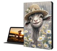 Cdkfxjy Custodia per Amazon Kindle Fire HD 10 2019/2017 da 10,1 pollici, custodia sottile in pelle PU multi-angolo pieghevole con funzione di spegnimento automatico, una capra soffice