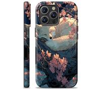 Cdkfxjy Custodia per iPhone 16 Pro Max, custodia a doppio strato, custodia leggera e antiurto, guscio rigido in morbido silicone TPU, supporta la ricarica wireless, volpe bianca addormentata