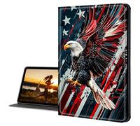 Cdkfxjy Custodia per tablet Amazon Kindle Fire HD 10 2019/2017 da 10,1 pollici, sottile, in pelle PU, multi-angolo, pieghevole, con funzione di spegnimento automatico, motivo: aquila calva con